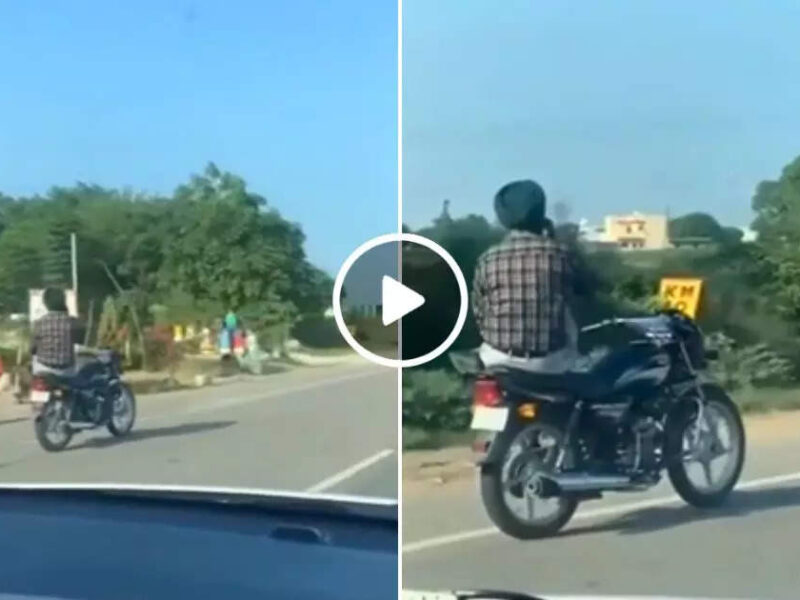 Sardarji on bike, enjoying phone call, viral stunt video.