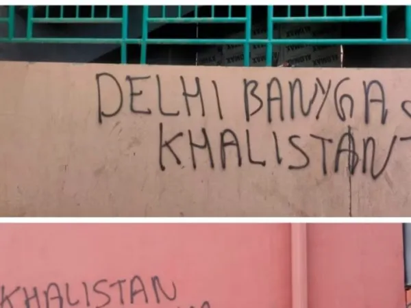 Slogans advocating for Khalistan were penned by supporters in the capital city of Delhi.